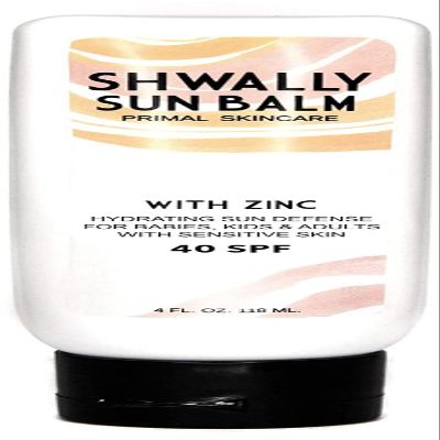 Shwally Zinc & Avocado Mineral SunBalm 40SPF, The Only Real Primal Sun Lotion - 100% Grass Fed Tallow, Avocado Oil & Non-Nano Zinc Oxide - Pregnancy Safe (Not Scented, 4 Fl Oz @ 40 SPF & Not Tinted)