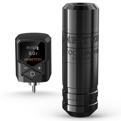 Ambition Torped Tattoo Machine Kit - Rotary Tattoo Machine Cartridges Short Pen with 1800mAh Tattoo Power Supply Brushless Motor for Professional Tattoo Artist