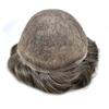 Toupee for Men Human Hair System Replacement French Lace Mens Toupee Hairpieces Lace Hair Piece Unit Wigs for Men (#350 Dark Brown+50% Gray-100% Light to Med-Light Density, 7''X9'') view 4