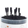 HOMEFOX Black Cotton Swabs Spiral - 600 Count Organic Cotton Buds Double Side Tightly Wrapped Charcoal Cotton Tips Paper Stick Soft Gentle Lint-Free Cruelty-Free Goth Bathroom, Round & Spiral (Black) view 3