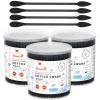 HOMEFOX Black Cotton Swabs Precision Pointed - 600 Count Organic Pointy Cotton Bud Double Side Tightly Wrapped Charcoal Cotton Tip Paper Stick Soft Gentle Lint-Free Cruelty-Free Pointy & Round (Black) view 1