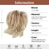 CJL HAIR Claw Clip Short Ponytail Hair Extensions DIY Bendable Metals Messy Bun Hair Piece for Wonen Straight Synthetic Fake Hairpieces Gloden Blonde and Beach Blonde Tips view 2