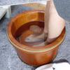 ENWIND Pedicure Foot Spa Foot Tub,Household Thicken Foot Bath Barrel,Solid Wood Natural Foot Basin Wooden Bucket Foot Spa Tub Household Sleep, Improve Foot Spa Bath Massager view 2
