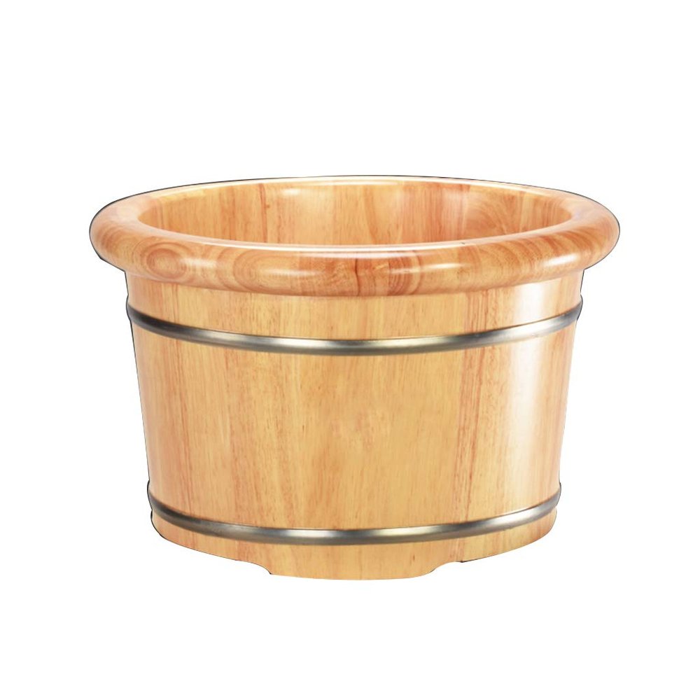 Pedicure Foot Spa Foot Tub,Wooden Foot Basin,Smooth And Delicate Pedicure Barrels Solid Wood Massage Foot Bathing Barrel Home Hot Spring Adult Pedicure Footbath Foot Spa Bath Massager ( Color : Withou