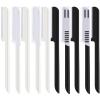 10 Pieces Eyebrow Razor for Women Facial Shaver Razor Brow Shaper Eyebrow Trimmer Dermaplaner Shaping Tool with Cover (Black, White) view 1