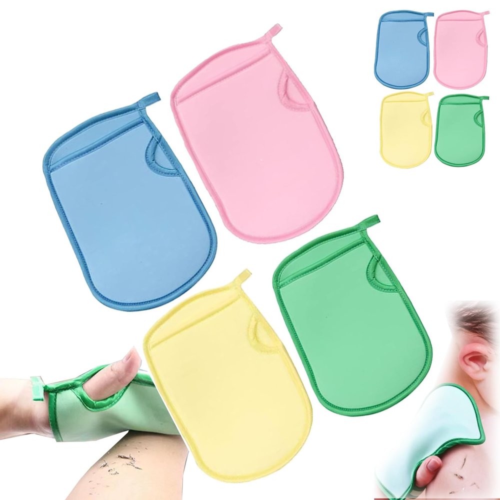 2023 New Esponja Saca Mugre Del Cuerpo, Esponjas Saca Mugre, Dead Skin Remover Glove, Body Scrubbing Mitt Bath (4PCS)