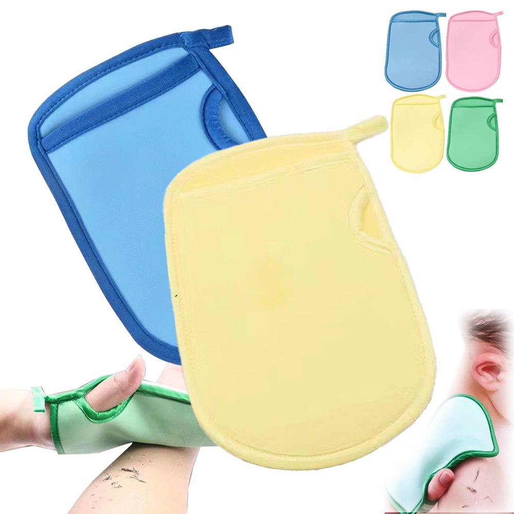2023 New Esponja Saca Mugre Del Cuerpo, Esponjas Saca Mugre, Dead Skin Remover Glove, Body Scrubbing Mitt Bath (Blue+Yellow)