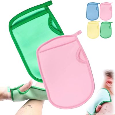2023 New Esponja Saca Mugre Del Cuerpo, Esponjas Saca Mugre, Dead Skin Remover Glove, Body Scrubbing Mitt Bath (Pink+Green)