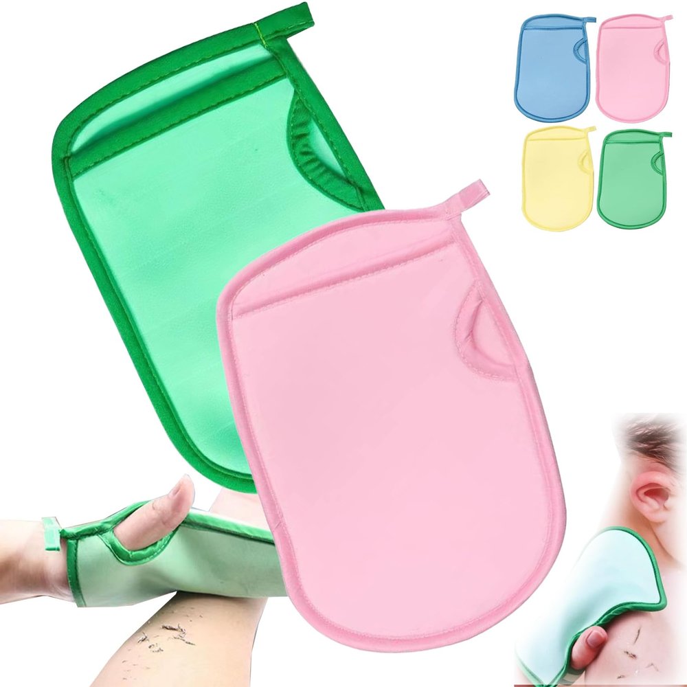 2023 New Esponja Saca Mugre Del Cuerpo, Esponjas Saca Mugre, Dead Skin Remover Glove, Body Scrubbing Mitt Bath (Pink+Green)
