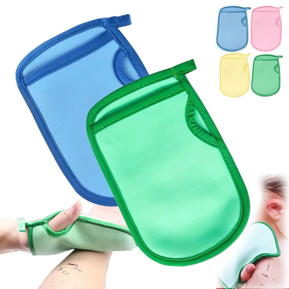 2023 New Esponja Saca Mugre Del Cuerpo, Esponjas Saca Mugre, Dead Skin Remover Glove, Body Scrubbing Mitt Bath (Blue+Green)
