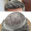Toupee For Men Hair Pieces Real Human Hair Swiss Lace Men's Toupee European Human Hair Units For Men Hairpieces Hair Systems7x9-120% density#1B60 OFF BLACK+60% GREY view 1
