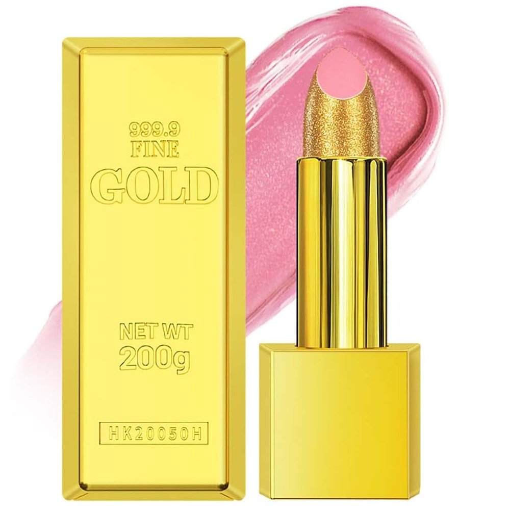 BEUKING Gold Lipstick Velvet Nude Red Pink Lip Tint Non-Smudge High Pigment Not Fade Smooth Long-Lasting Wear Non-Stick Cup Waterproof Matte Lady Lip Gloss for Girl Women Lady Daily Lip Makeup (#1)