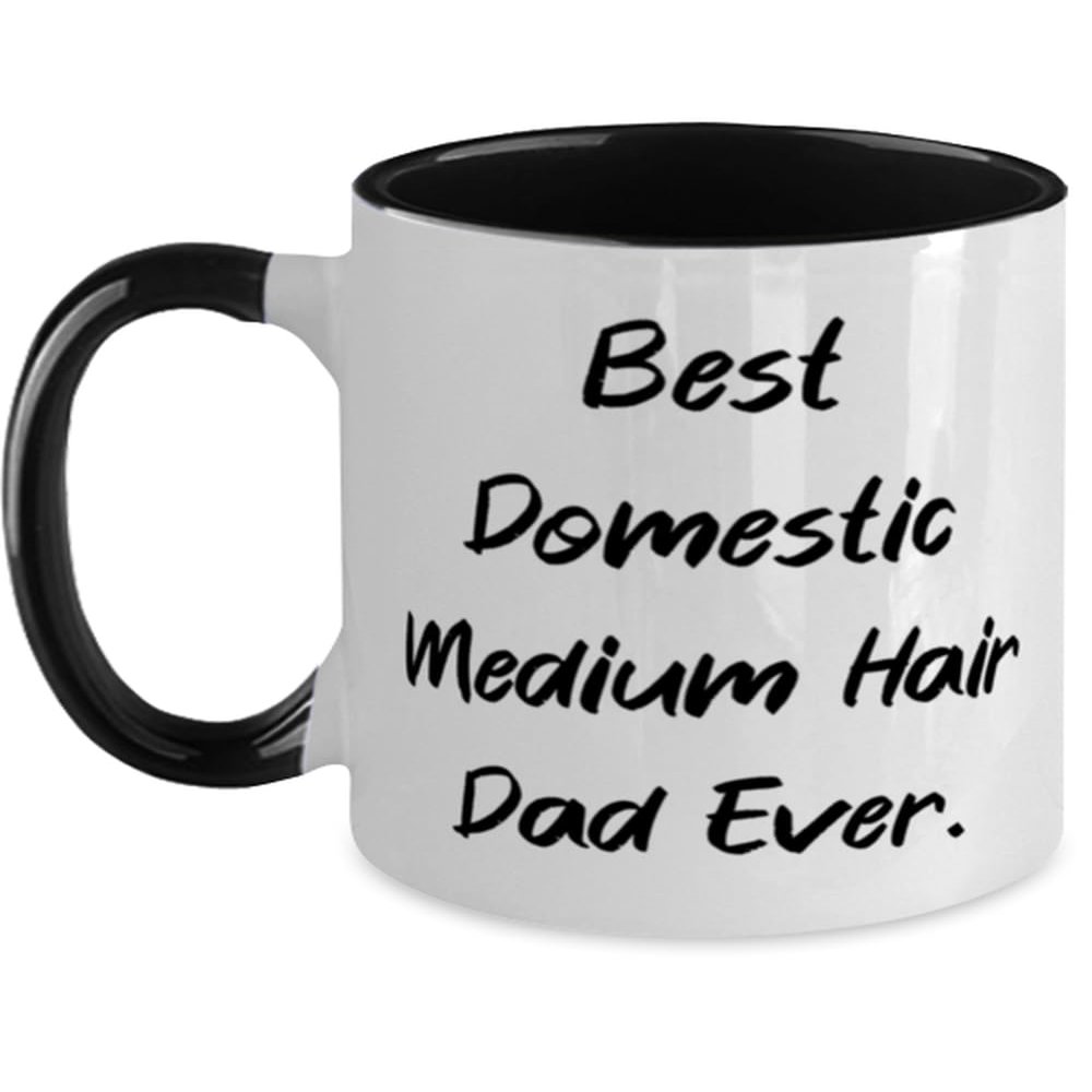 Best Domestic Medium Hair. Two Tone 11oz Mug, Domestic Medium Hair Cat Cup, Love Gifts For Domestic Medium Hair Cat from Friends, Funny domestic medium hair cat gifts humorous, Comical, Witty,