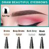 Brow Filler Pen, Hair-like Eyebrow Fork-tips Liquid Filling Applicator, Mimics Natural Eye Makeup by Linble (#1 Brown) view 2