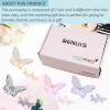 12 Pcs Colorful Clear Butterfly Hair Clips RENUIS Acrylic Hair Claw Clips for Thick,Thin and Medium Hair Stylish and Non-Slip Big Butterfly Jaw Clips Purple Hair Accessories for Girls and Women view 4