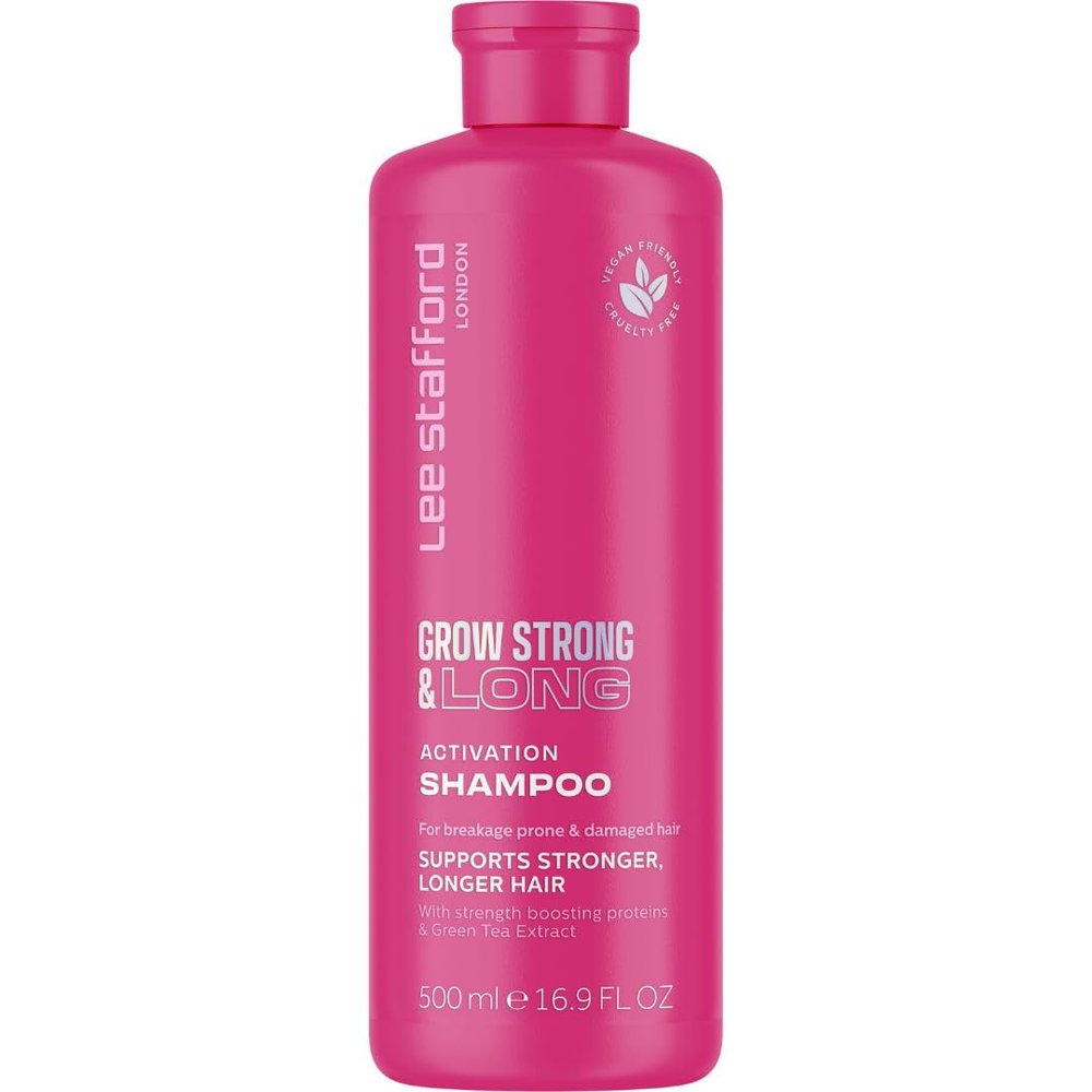 Lee Stafford Grow Strong & Long Hair Regrowth Volume Shampoo for Women & Men | Hair Lengthening Products Anti Hair Loss & Thinning | 500 ML | Sulphate Free For Damaged and Breakage prone Hairs