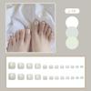 Vezocim Pearl Color False Toenails Sets, Press on Coffin Nails with Designs, Full Cover Artificial Acrylic Fake Nails, Glue on Toenails with Charm, Stick on Toe Nails for Women view 2