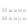 Vezocim Pearl Color False Toenails Sets, Press on Coffin Nails with Designs, Full Cover Artificial Acrylic Fake Nails, Glue on Toenails with Charm, Stick on Toe Nails for Women view 3