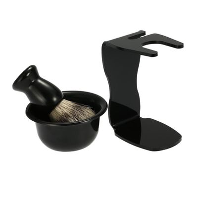 Cabilock Shaving Stand Set Shave Brush Kit Acrylic Stand Soap Bowl Elegant Practical for Tidy Bathroom