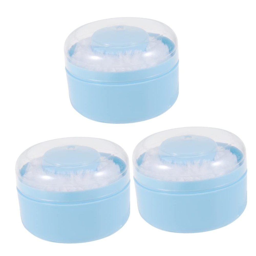 Beaupretty 3sets Body Powder Puff Container Kit for Automatic Powder Puff Box for After-Bath Use Easy to Operate