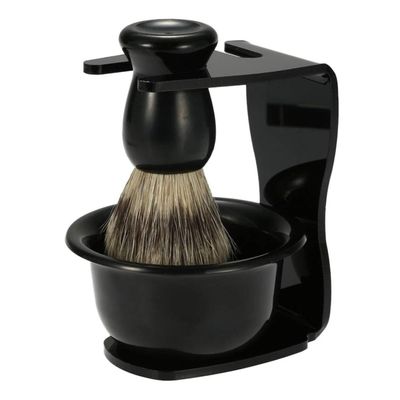 Cabilock Ergonomic Shaving Brush Holder Sleek Brush Set for Tidy Bathroom Setup