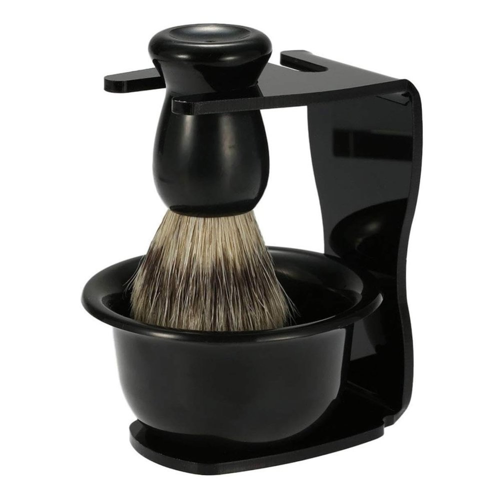 Cabilock Ergonomic Shaving Brush Holder Sleek Brush Set for Tidy Bathroom Setup