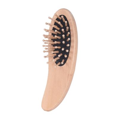 Beaupretty Wooden Massage Comb with Cushion Ergonomic Detangling Hair Brush for All Hair Types Scalp Massager for Home and Spa Use Black Design