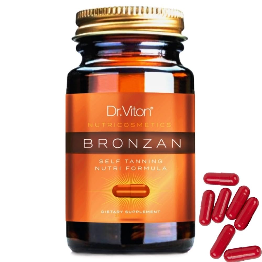 Dr. Viton BRONZAN Self-Tanning Capsules 30pcs per box, Get a Natural Looking Darker Bronze Tan Without Aun All Year Round, 100% Organic Ingredients