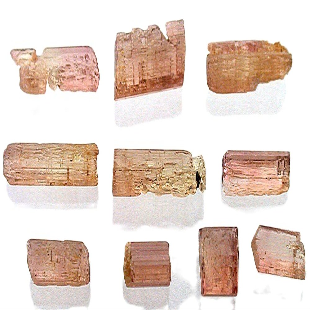 11.40 Gram TEN Golden Peach Pumpkin Crystal Gem Facet Tourmaline Rough EBS1576