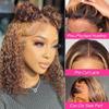 12 Inch Highlight Blonde Wear and Go Glueless Curly Bob Wig Human Hair Pre Plucked,Water Wave No Glue Bob Wigs,Pre cut HD Lace Front Wigs Human Hair Natural Hairline for Women 200% Density view 2