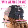 12 Inch Highlight Blonde Wear and Go Glueless Curly Bob Wig Human Hair Pre Plucked,Water Wave No Glue Bob Wigs,Pre cut HD Lace Front Wigs Human Hair Natural Hairline for Women 200% Density view 4
