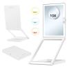 Travel Makeup Mirror with Lights - 3 Color LED, USB Rechargeable, 10X Magnifying, Adjustable Height, 360 Rotation, Compact Folding Touch Screen Smart Cosmetic Mirror view 1