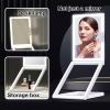Travel Makeup Mirror with Lights - 3 Color LED, USB Rechargeable, 10X Magnifying, Adjustable Height, 360 Rotation, Compact Folding Touch Screen Smart Cosmetic Mirror view 3