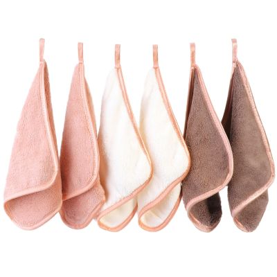PHOGARY Microfiber Makeup Cloths Washable, 6 Pack Reusable Makeup Eraser Cloth for Face, Erase Your Face Washcloths, Reusable Make Up Remover Cloths for Face Towel - Gentle on Skin (8 x 8in, Brown)