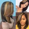 10inch Highlight Bob wig Human Hair with Side Bang 180% Colored 13X4 Lace Front Short Bob Wigs with Bangs Human Hair PrePlucked Balayage Honey Blonde Shoulder Length Wig with Bangs view 2