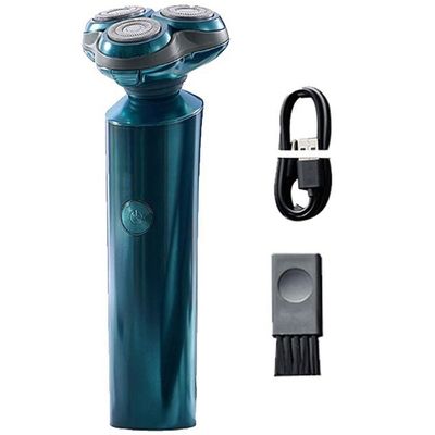 Head Shavers for Bald Men, Electric Shaver Electric USB Shaver 3 Head Razor Waterproof Shaving Machine Beard Hair Clipper Machine Razor For Man (Color : F305 GREEN)