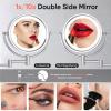 GURUN Wall Mounted Hardwired Makeup Mirror with 3 Tones Dimmable LED Lights 10x Magnifying Mirror with Touch Control for Bathroom Bedroom 13" Extendable Arm Direct Wire M1809D-T(10x,Chrome) view 3
