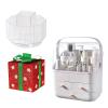 LINFIDITE Cosmetic Storage Box with Lid and 360Rotating Makeup Brush Holder view 1