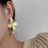 YienDoo Boho Big Flower Drop Earrings Vintage Gold Floral Petal Dangle Earrings Statement French Flower Pearl Drop Earrings Studs Wedding Bridesmaid Earrings Jewelry for Women view 3