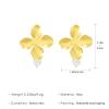 YienDoo Boho Big Flower Drop Earrings Vintage Gold Floral Petal Dangle Earrings Statement French Flower Pearl Drop Earrings Studs Wedding Bridesmaid Earrings Jewelry for Women view 4