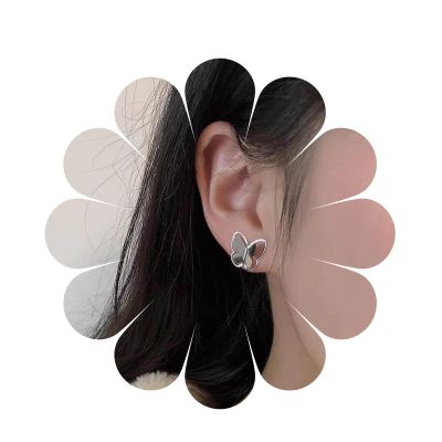 YienDoo Tiny Butterfly Studs Earrings Vintage Silver Butterfly Earrings Statement Charm Layered Hollow Butterfly Cartilage Earrings Minimalist Butterfly Earrings Jewelry for Women