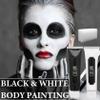 LZYLLS Halloween Face Paint Makeup Kit,Black White Face Body Paint,Special Effects Parties White Joker Cosplay Zombie Clown Costume Halloween SFX Makeup Face Painting Kit with Sponge view 2