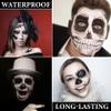 LZYLLS Halloween Face Paint Makeup Kit,Black White Face Body Paint,Special Effects Parties White Joker Cosplay Zombie Clown Costume Halloween SFX Makeup Face Painting Kit with Sponge view 4