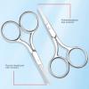 YSJJZRL Sharp Tip/Rounded Eyebrow Scissors Stainless Steel Scissors For Eyebrow, Nose Hair, Mustache, Beard (2 Pcs-Sharp Tip/Rounded) view 2