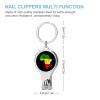 Africa Map Reggae Rasta Fingernail Clipper Metal Fingernail Cutters Portable Nail Clipper with Nail File view 2