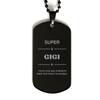 Gigi Black Dog Tag, Super Gigi, your love and strength, Gigi Gifts Idea, Cute Gifts For Gigi view 1