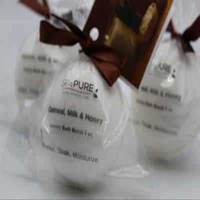 3 Luxury Bath Bomb Fizzies, Large, Handmade in The USA with Shea, Mango & Cocoa Butter, Ultra Moisturizing, Great for Dry Skin, All Skin Types (Free Sample Sugar Scrub) (Oatmeal Milk Honey)