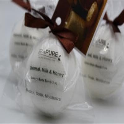 3 Luxury Bath Bomb Fizzies, Large, Handmade in The USA with Shea, Mango & Cocoa Butter, Ultra Moisturizing, Great for Dry Skin, All Skin Types (Free Sample Sugar Scrub) (Oatmeal Milk Honey)