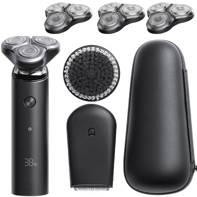 Head Shavers for Bald Men, Electric Shaver Razor Shaving Rechargeable Trimmer Beard Triple Blade For Men's Dry Wet Machine Shaving (Color : S500C 3Head)