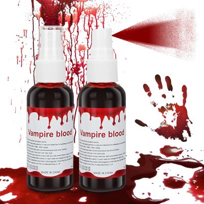 2 PACK Blood Splatter Fake Blood Washable,Halloween Fake Blood Spray Eye Blood Drops Body Paint,Fake Blood for Clothes and Zombie Monster Vampire Clown Costume Cosplay Makeup